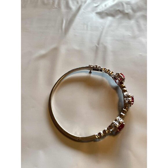Sun Diamond Corporation Red Stone Bangle Bracelet READ - Picture 4 of 4